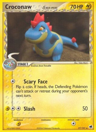 Croconaw (Delta Species) (027/101) Reverse Holofoil [Dragon Frontiers] - Uncommon