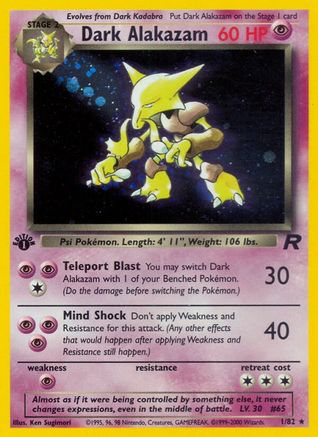 Dark Alakazam (001/82) 1st Edition Holofoil [Team Rocket] - Holo Rare