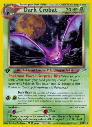 Dark Crobat (2/105) 1st Edition Holofoil [Neo Destiny] - Holo Rare