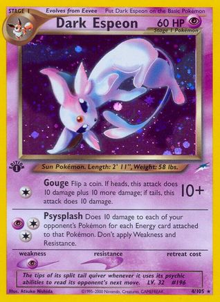 Dark Espeon (4/105) 1st Edition Holofoil [Neo Destiny] - Holo Rare