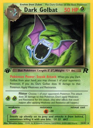 Dark Golbat (024/82) 1st Edition [Team Rocket] - Rare