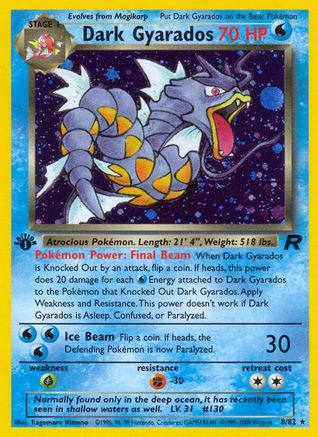 Dark Gyarados (008/82) 1st Edition Holofoil [Team Rocket] - Holo Rare