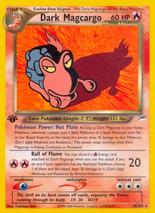Dark Magcargo (018/105) 1st Edition [Neo Destiny] - Rare