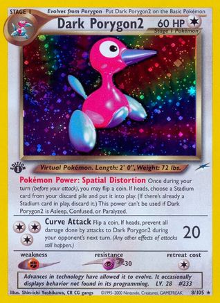 Dark Porygon2 (8/105) 1st Edition Holofoil [Neo Destiny] - Holo Rare