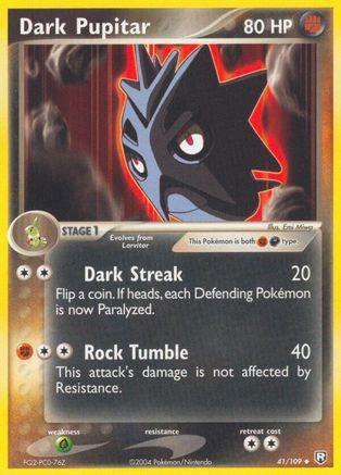 Dark Pupitar (041/109) Reverse Holofoil [Team Rocket Returns] - Uncommon