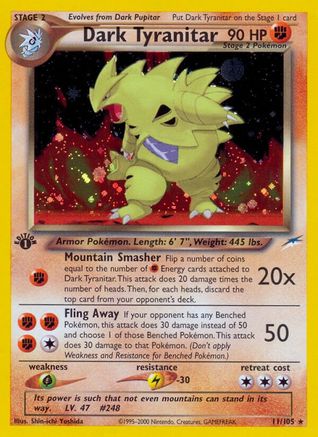 Dark Tyranitar (11/105) 1st Edition Holofoil [Neo Destiny] - Holo Rare