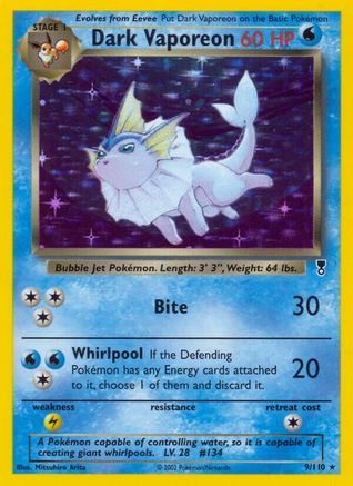 Dark Vaporeon (9/110) Reverse Holofoil [Legendary Collection] - Holo Rare