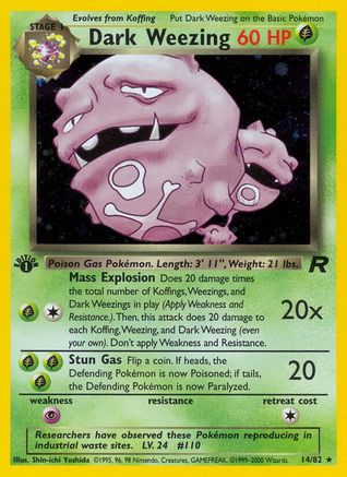 Dark Weezing (014/82) 1st Edition Holofoil [Team Rocket] - Holo Rare