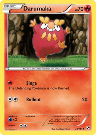 Darumaka (24/114) Reverse Holofoil [Black and White] - Uncommon