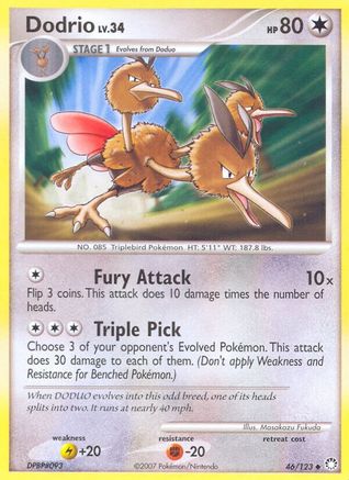 Dodrio (46/123) Reverse Holofoil [Mysterious Treasures] - Uncommon