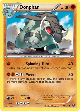 Donphan (72/135) Reverse Holofoil [Plasma Storm] - Uncommon