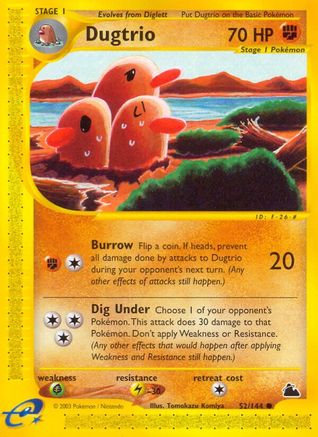 Dugtrio (52/144) Reverse Holofoil [Skyridge] - Common