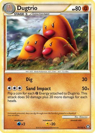 Dugtrio (019/102) Reverse Holofoil [Triumphant] - Rare