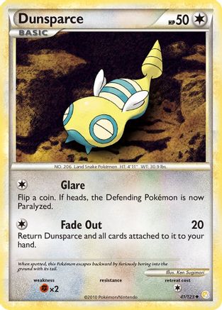 Dunsparce (041/123) Reverse Holofoil [HeartGold SoulSilver] - Uncommon