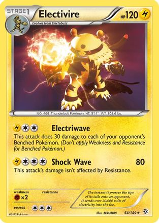 Electivire (54/149) Reverse Holofoil [Boundaries Crossed] - Holo Rare