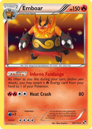 Emboar (20/114) Holofoil [Black and White] - Holo Rare