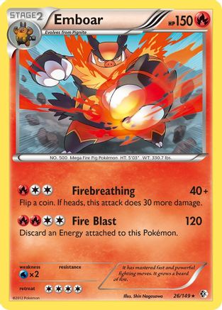 Emboar (26/149) Reverse Holofoil [Boundaries Crossed] - Holo Rare