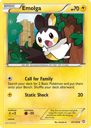 Emolga (45/124) Reverse Holofoil [Dragons Exalted] - Uncommon
