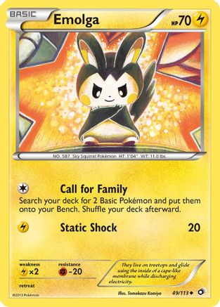 Emolga (049/113) Reverse Holofoil [Legendary Treasures] - Uncommon
