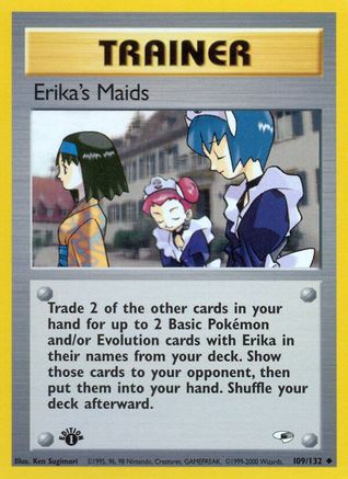 Erika's Maids (109/132) 1st Edition [Gym Heroes] - Uncommon