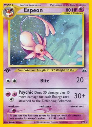 Espeon (1/75) 1st Edition Holofoil [Neo Discovery] - Holo Rare