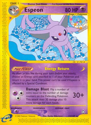 Espeon (11/147) Reverse Holofoil [Aquapolis] - Rare