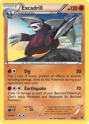 Excadrill (57/98) Reverse Holofoil [Emerging Powers] - Rare