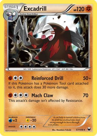 Excadrill (57/108) Reverse Holofoil [Dark Explorers] - Rare