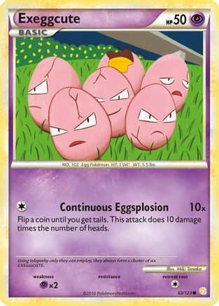 Exeggcute (063/123) Reverse Holofoil [HeartGold SoulSilver] - Common