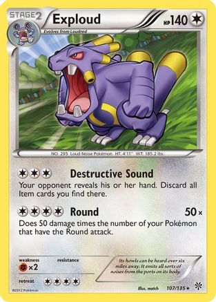 Exploud (107/135) Reverse Holofoil [Plasma Storm] - Rare