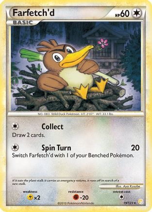 Farfetch'd (019/123) Reverse Holofoil [HeartGold SoulSilver] - Rare