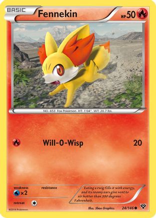 Fennekin (024/146) Reverse Holofoil [XY Base Set] - Common