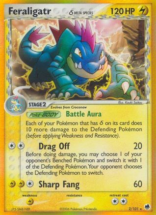 Feraligatr (Delta Species) (002/101) Reverse Holofoil [Dragon Frontiers] - Holo Rare