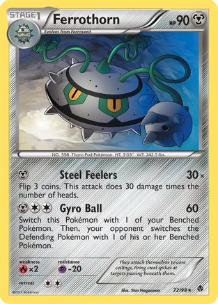Ferrothorn (72/98) Reverse Holofoil [Emerging Powers] - Rare