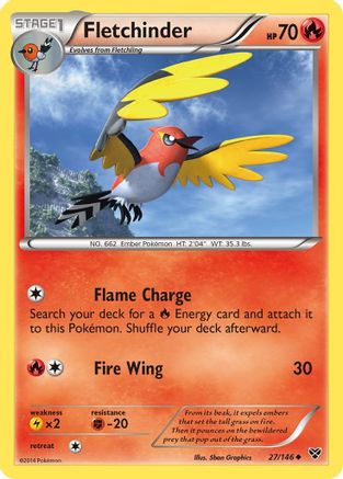 Fletchinder (27/146) Reverse Holofoil [XY Base Set] - Uncommon
