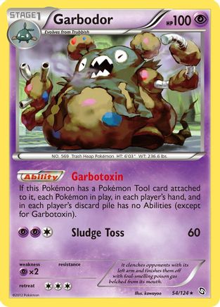 Garbodor (54/124) Reverse Holofoil [Dragons Exalted] - Holo Rare