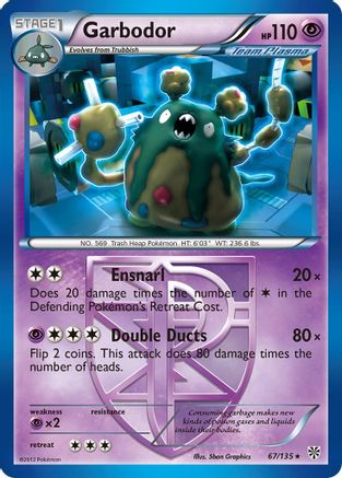 Garbodor (Team Plasma) (67/135) Reverse Holofoil [Plasma Storm] - Rare