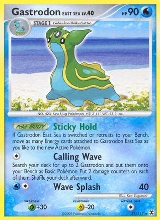 Gastrodon East Sea (21/111) Reverse Holofoil [Rising Rivals] - Rare