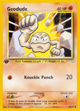 Geodude (044/64) 1st Edition [Neo Revelation] - Common