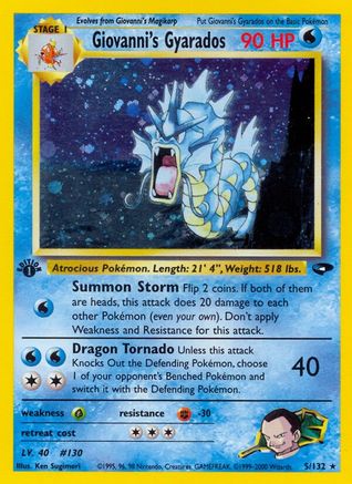 Giovanni's Gyarados (5/132) 1st Edition Holofoil [Gym Challenge] - Holo Rare