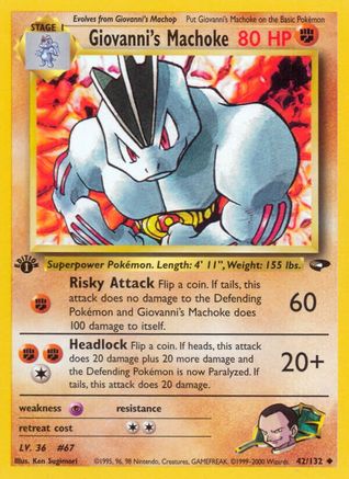 Giovanni's Machoke (042/132) 1st Edition [Gym Challenge] - Uncommon