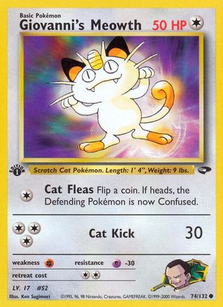 Giovanni's Meowth (074/132) 1st Edition [Gym Challenge] - Common