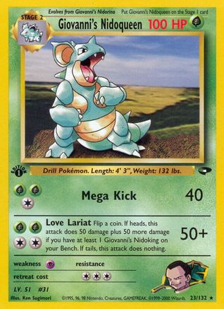 Giovanni's Nidoqueen (023/132) 1st Edition [Gym Challenge] - Rare