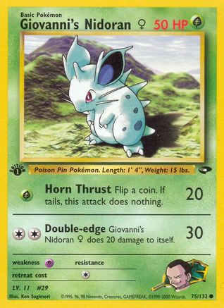 Giovanni's Nidoran F (075/132) 1st Edition [Gym Challenge] - Common