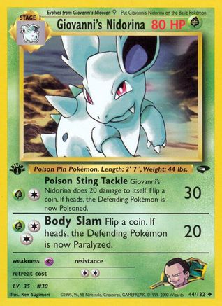 Giovanni's Nidorina (044/132) 1st Edition [Gym Challenge] - Uncommon
