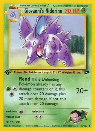 Giovanni's Nidorino (045/132) 1st Edition [Gym Challenge] - Uncommon