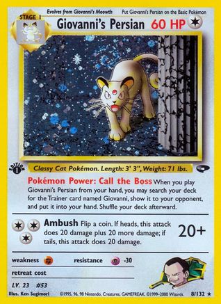 Giovanni's Persian (008/132) 1st Edition Holofoil [Gym Challenge] - Holo Rare