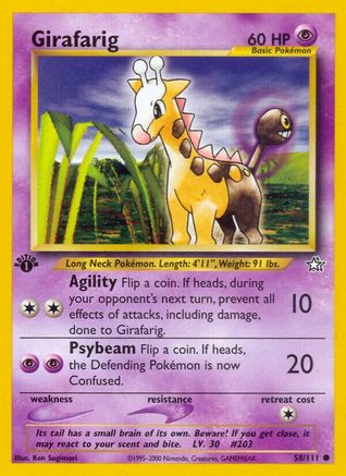Girafarig (058/111) 1st Edition [Neo Genesis] - Common