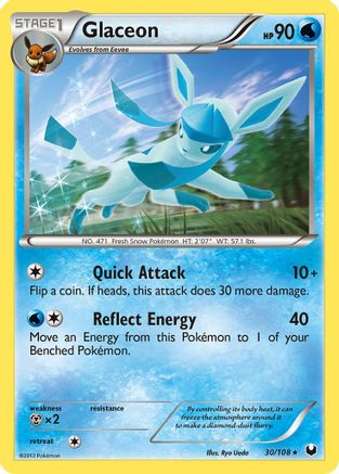 Glaceon (30/108) Reverse Holofoil [Dark Explorers] - Rare