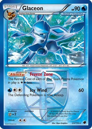 Glaceon (Team Plasma) (023/116) Reverse Holofoil [Plasma Freeze] - Rare